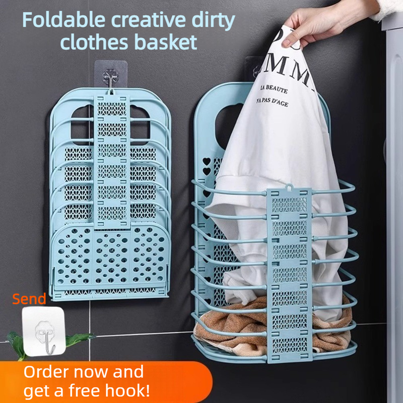 Wall-Mounted Foldable Laundry Basket